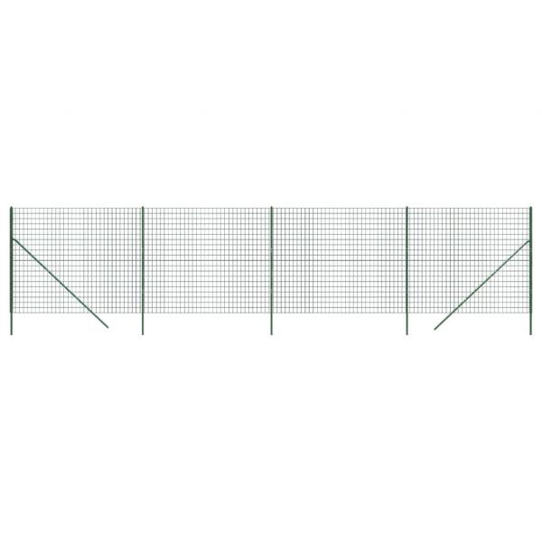 Maschendrahtzaun Grün 2x10 m Verzinkter Stahl