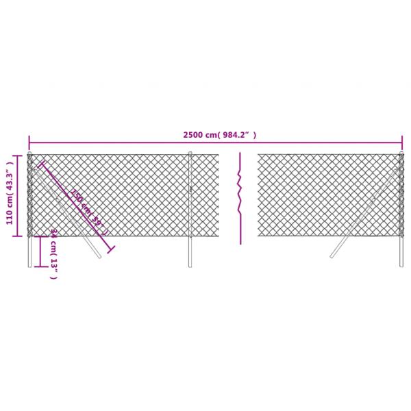 Maschendrahtzaun Anthrazit 1,1x25 m