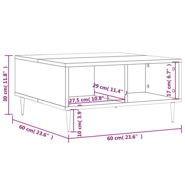 Couchtisch Schwarz 60x60x30 cm Holzwerkstoff