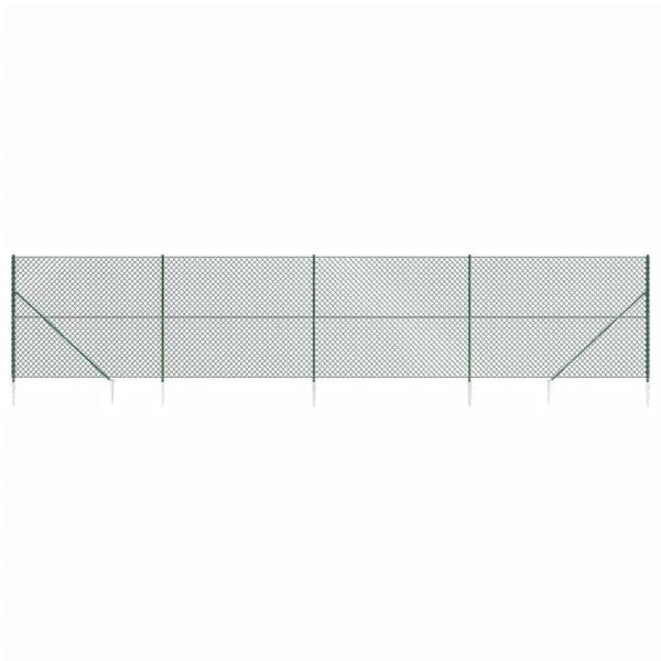 Maschendrahtzaun mit Bodenhülsen Grün 1,6x10 m