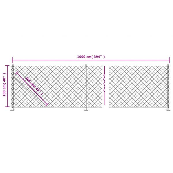 Maschendrahtzaun mit Bodenflansch Grün 1x10 m