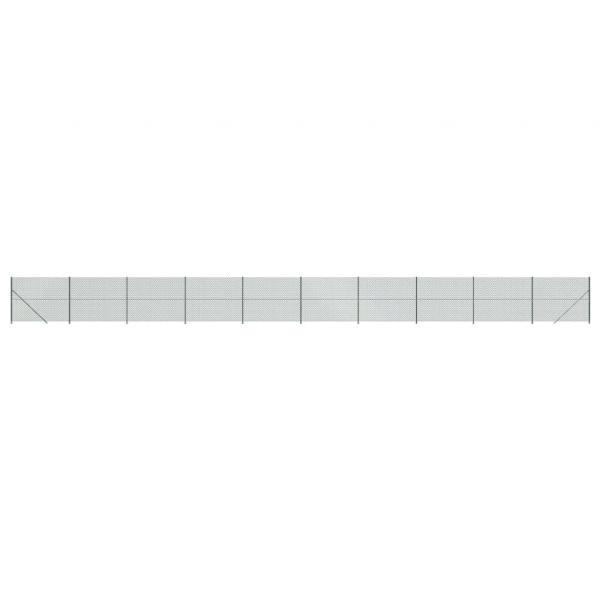 Maschendrahtzaun mit Bodenflansch Grün 1,4x25 m