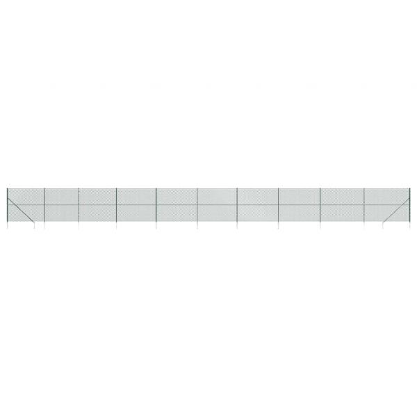 Maschendrahtzaun mit Bodenhülsen Grün 1,4x25 m