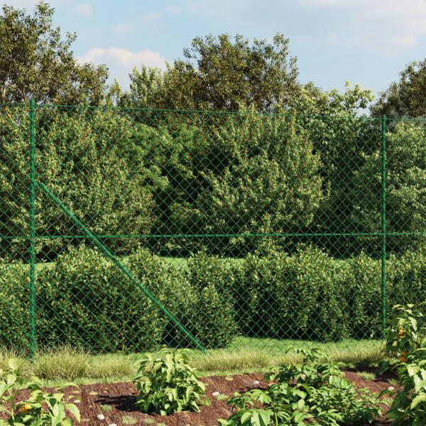 ARDEBO.de - Maschendrahtzaun mit Bodenhülsen Grün 2,2x25 m