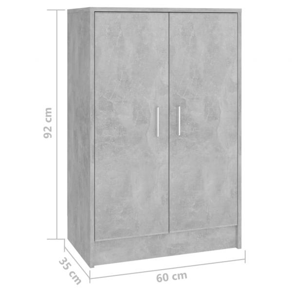 Schuhschrank Betongrau 60x35x92 cm Holzwerkstoff