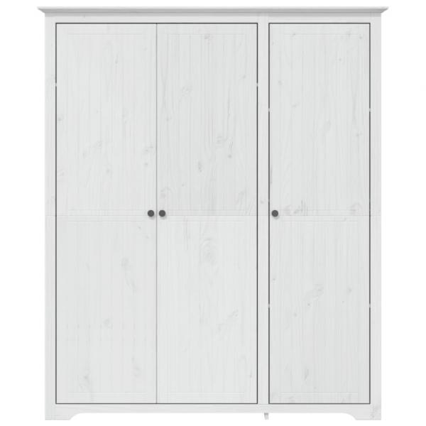 Kleiderschrank BODO Weiß 151,5x52x176,5 cm Massivholz Kiefer