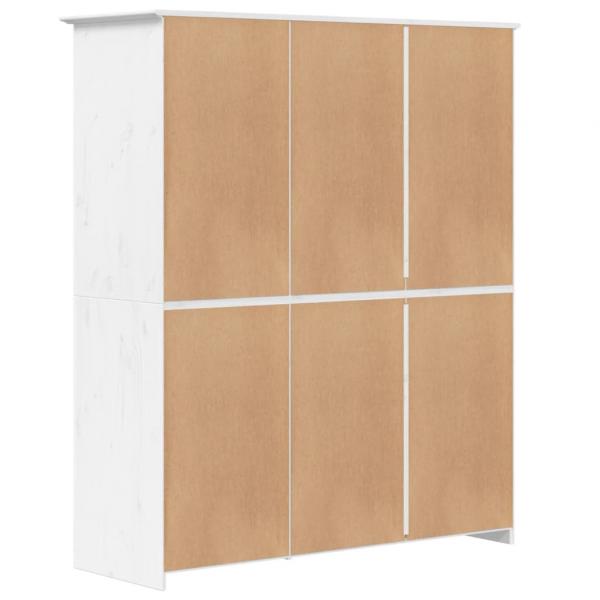 Kleiderschrank BODO Weiß 151,5x52x176,5 cm Massivholz Kiefer