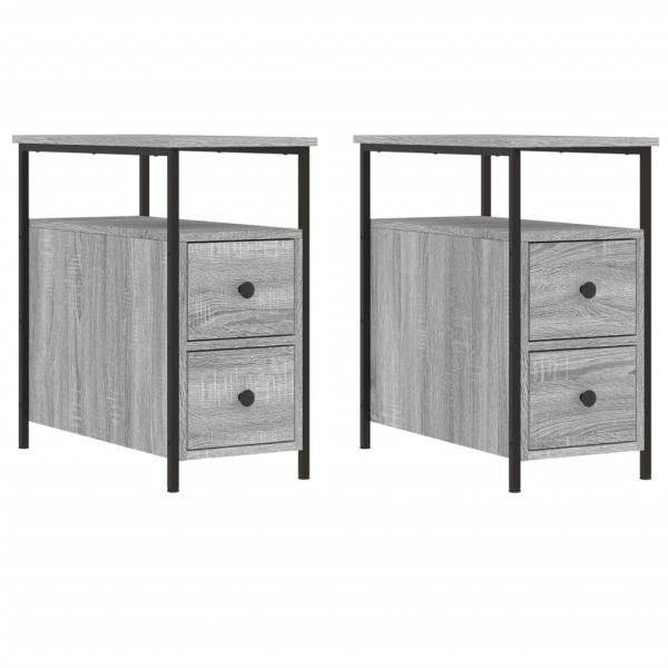 Nachttische 2 Stk. Grau Sonoma 30x60x60 cm Holzwerkstoff