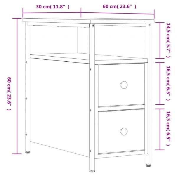 Nachttische 2 Stk. Grau Sonoma 30x60x60 cm Holzwerkstoff