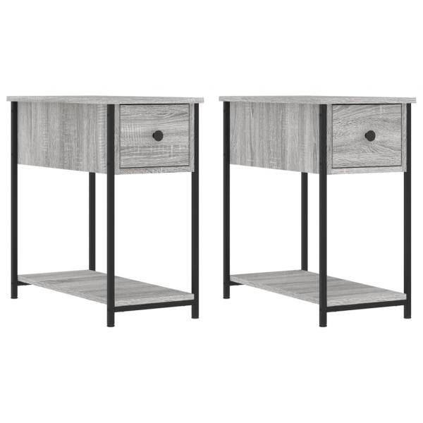 Nachttische 2 Stk. Grau Sonoma 30x60x60 cm Holzwerkstoff