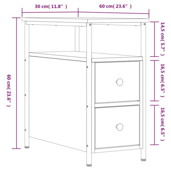 Nachttische 2 Stk. Braun Eichen-Optik 30x60x60 cm Holzwerkstoff