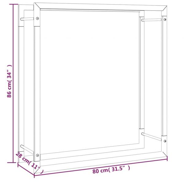 Brennholzregal Mattschwarz 80x28x86 cm Stahl