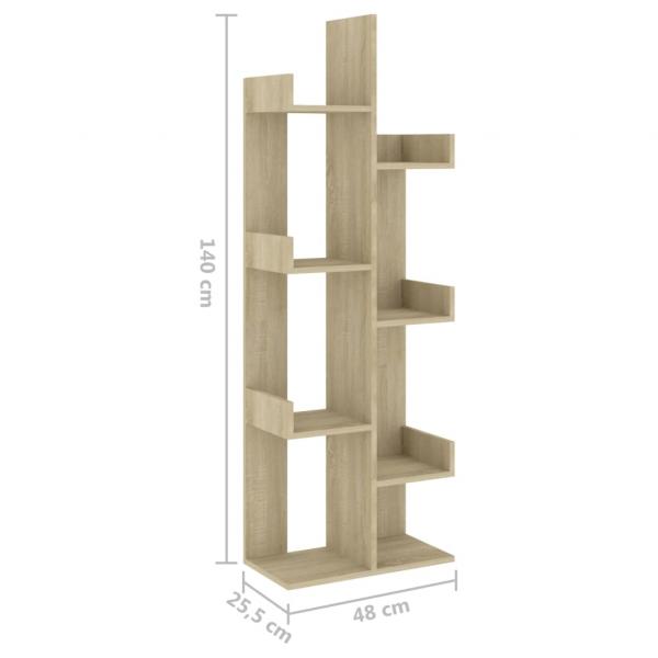 Bücherregal Sonoma-Eiche 48x25,5x140 cm Holzwerkstoff