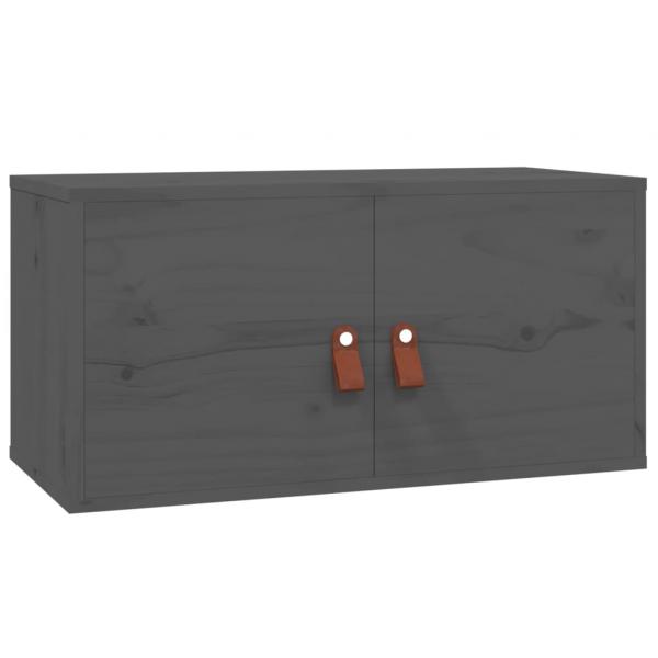 Wandschrank Grau 60x30x30 cm Massivholz Kiefer