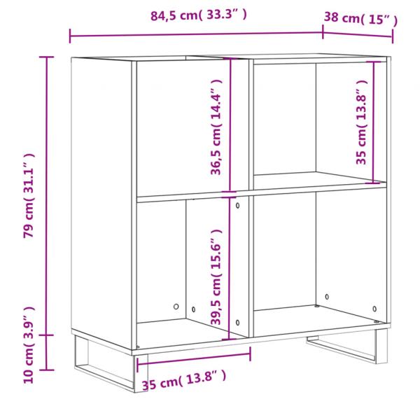 Plattenschrank Sonoma-Eiche 84,5x38x89 cm Holzwerkstoff