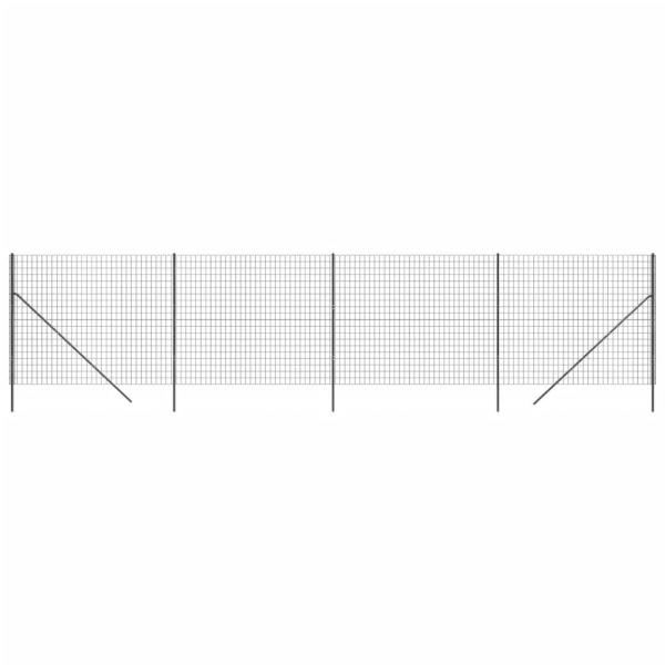 Maschendrahtzaun Anthrazit 2x10 m Verzinkter Stahl