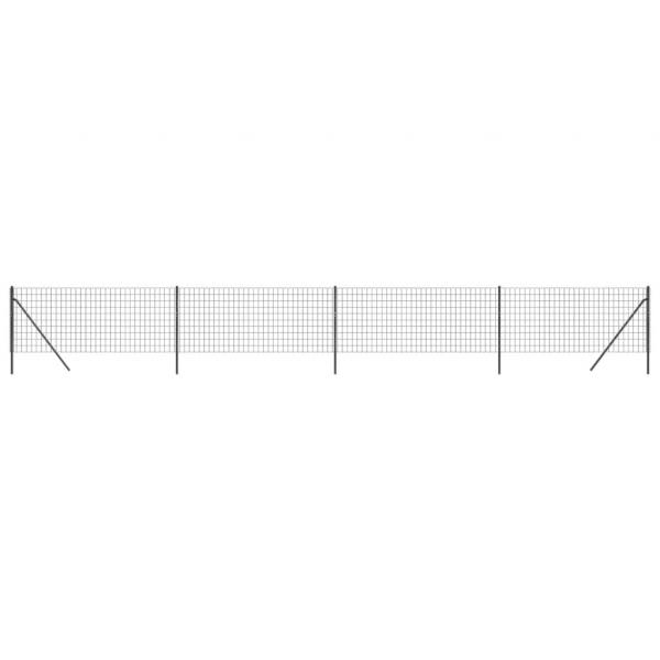 Maschendrahtzaun Anthrazit 1x10 m Verzinkter Stahl