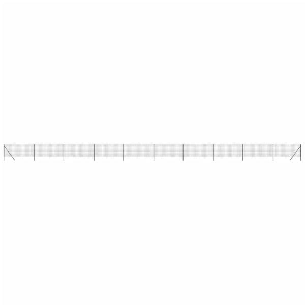 Maschendrahtzaun Anthrazit 0,8x25 m Verzinkter Stahl