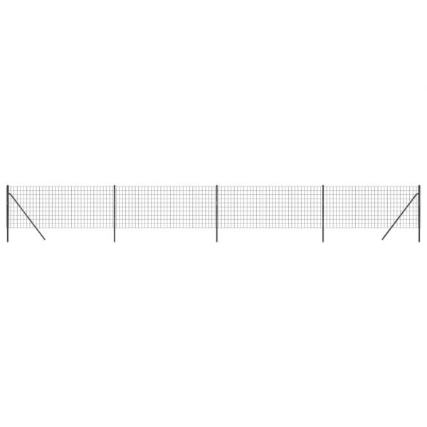 Maschendrahtzaun Anthrazit 0,8x10 m Verzinkter Stahl