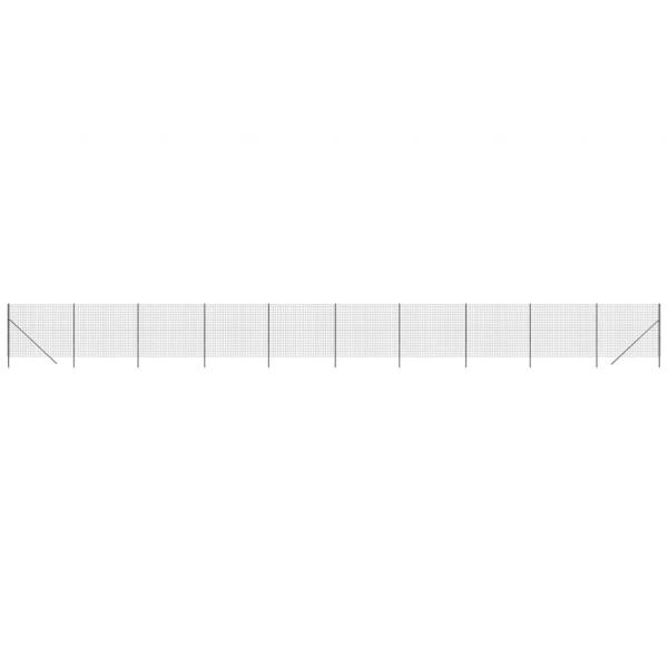 Maschendrahtzaun Anthrazit 2x25 m Verzinkter Stahl