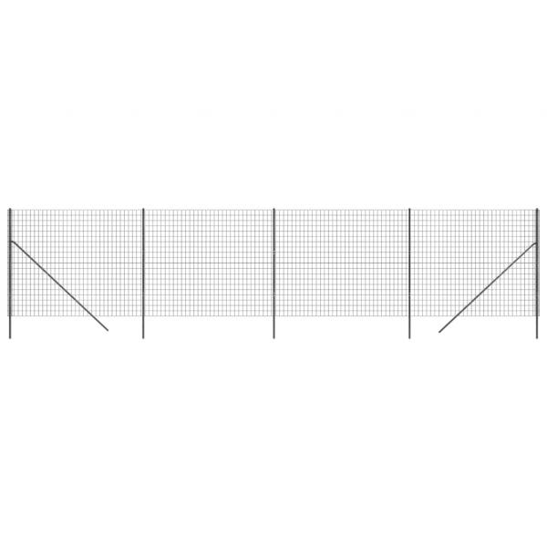 Maschendrahtzaun Anthrazit 1,6x10 m Verzinkter Stahl