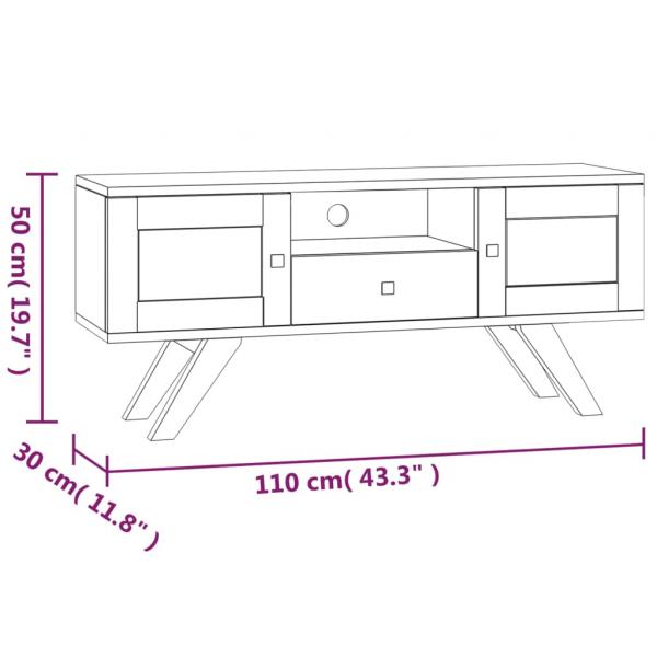 TV-Schrank 110x30x50 cm Massivholz Teak