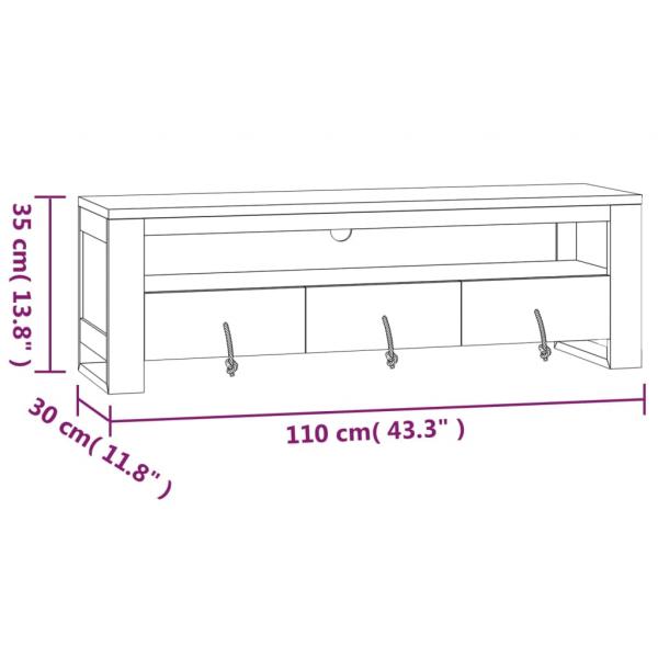 TV-Schrank 110x30x35 cm Massivholz Teak