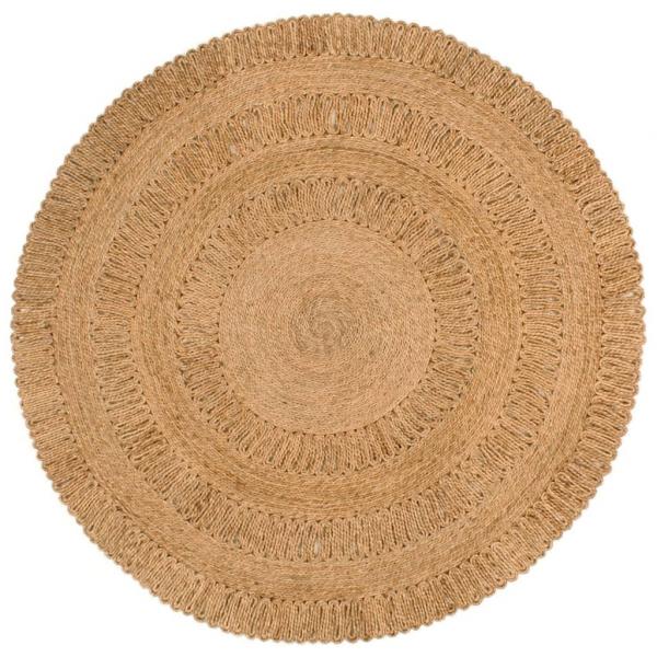 ARDEBO.de - Teppich Jute Handgeflochten 150 cm Rund