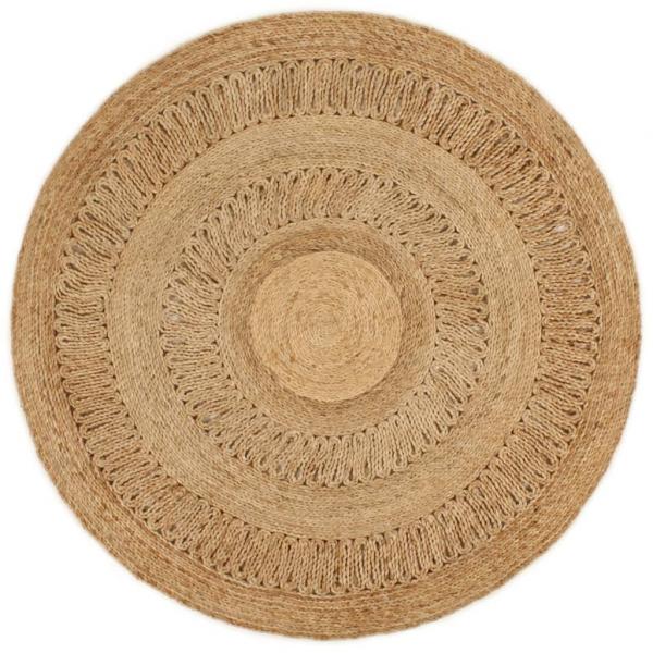 ARDEBO.de - Teppich Jute Handgeflochten 120 cm Rund