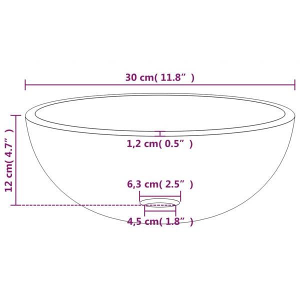 Waschbecken Hartglas 30x12 cm Transparent