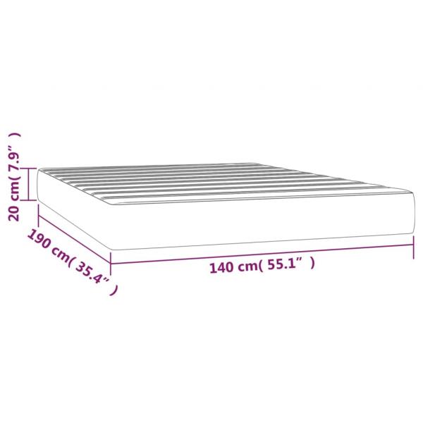 Taschenfederkernmatratze Dunkelgrau 140x190x20 cm Stoff