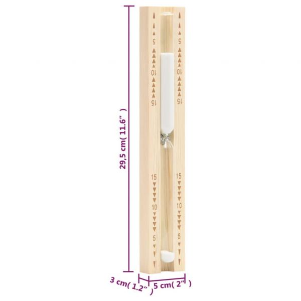 2-in-1 Sauna-Hygrothermograph und Sanduhr Set Massivholz Kiefer