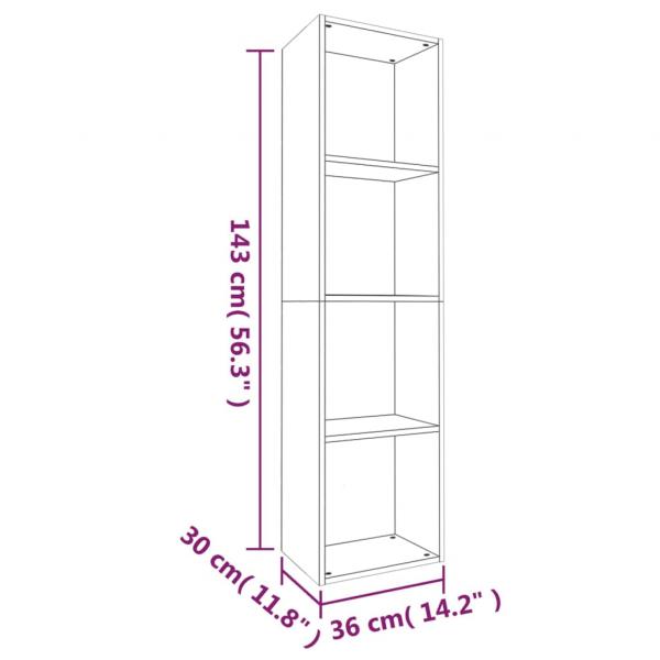 Bücherschrank/TV-Schrank Räuchereiche 36x30x143cm Holzwerkstoff