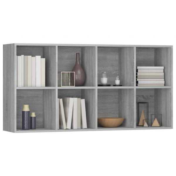 Bücherregal/Sideboard Grau Sonoma 66×30×130 cm Holzwerkstoff