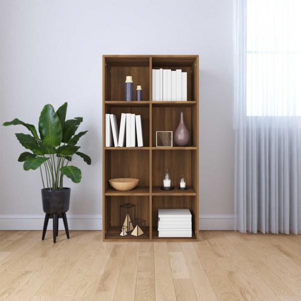 ARDEBO.de - Bücherregal/Sideboard Braun Eiche 66×30×130 cm Holzwerkstoff