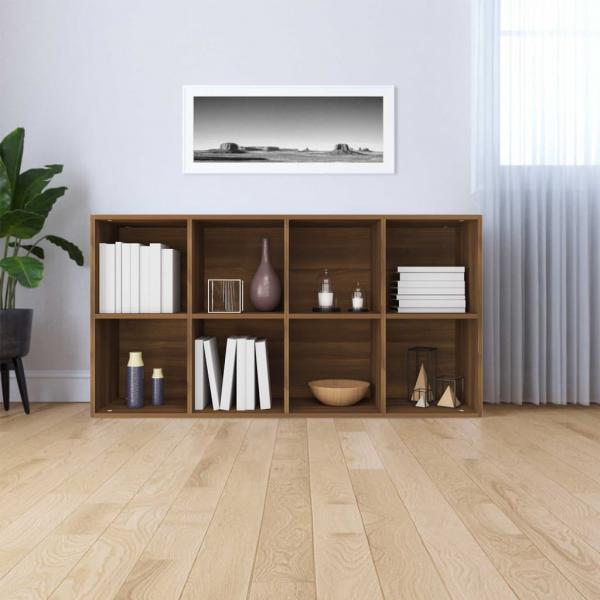 Bücherregal/Sideboard Braun Eiche 66×30×130 cm Holzwerkstoff