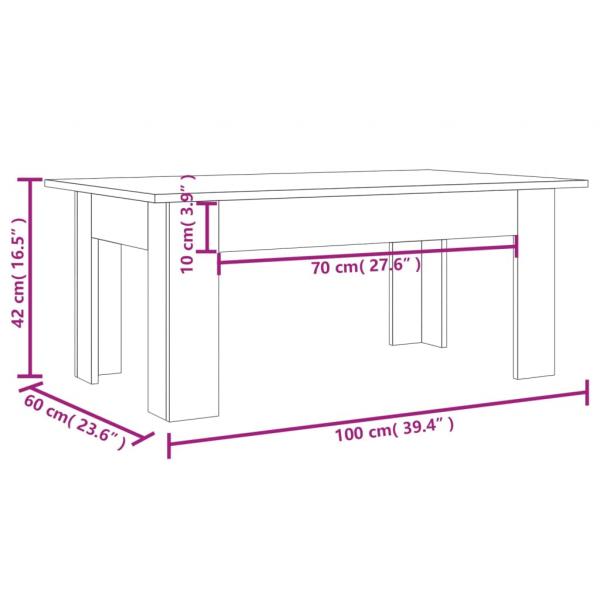 Couchtisch Räuchereiche 100x60x42 cm Holzwerkstoff