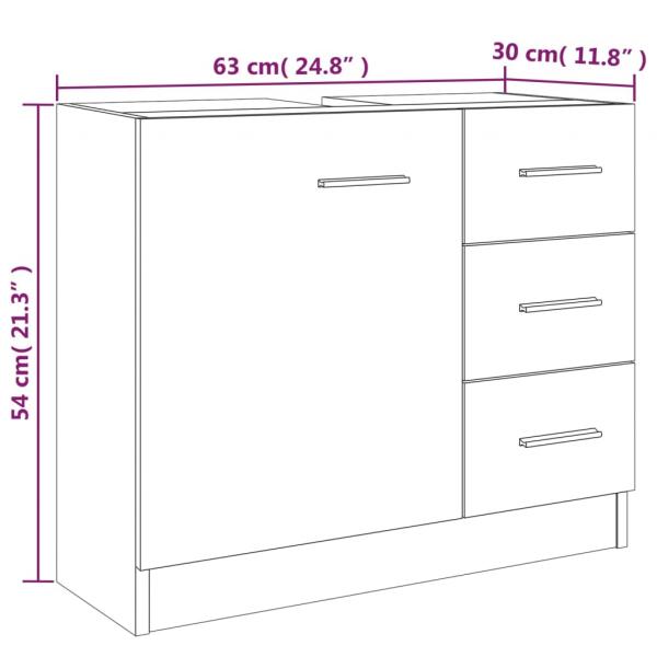 Waschbeckenschrank Räuchereiche 63x30x54 cm Holzwerkstoff