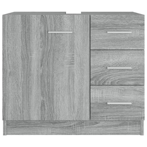 Waschbeckenschrank Grau Sonoma 63x30x54 cm Holzwerkstoff