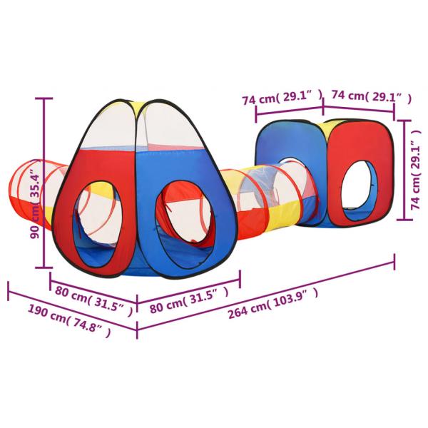 Kinder-Spielzelt Mehrfarbig 190x264x90 cm