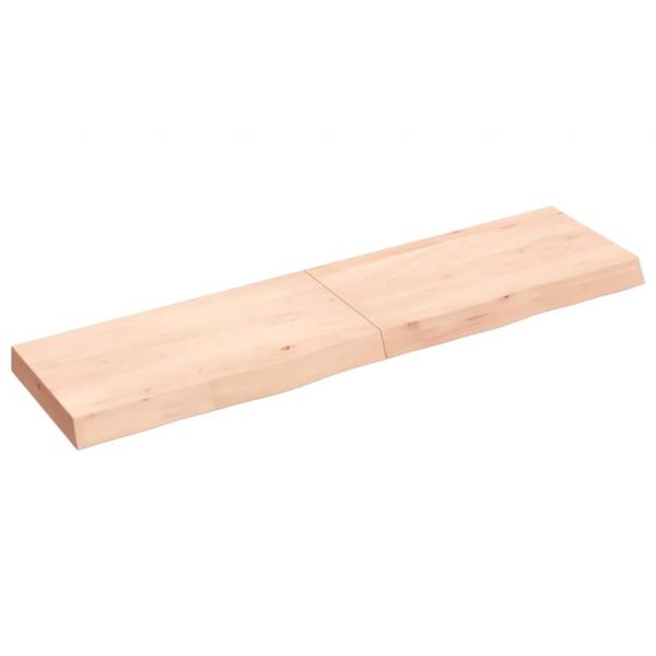 ARDEBO.de - Wandregal 120x30x(2-6) cm Massivholz Eiche Unbehandelt