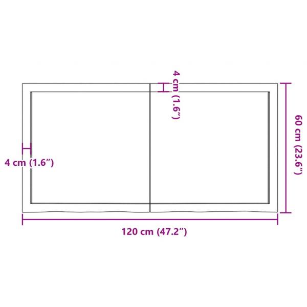 Wandregal 120x60x(2-4) cm Massivholz Eiche Unbehandelt