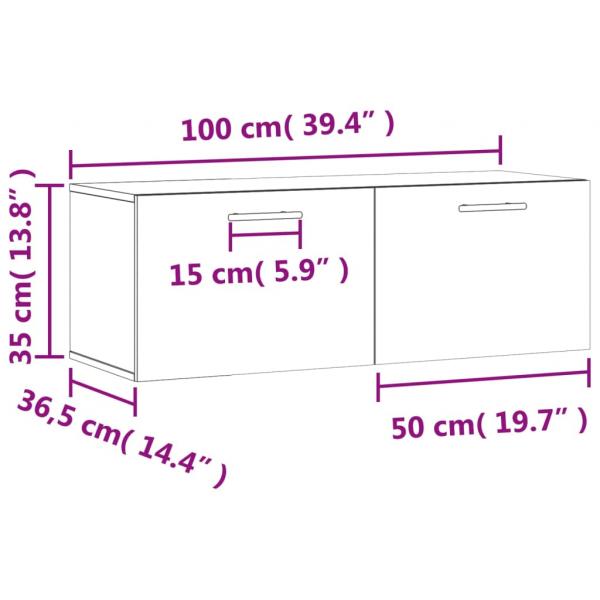 Wandschrank Grau Sonoma 100x36,5x35 cm Holzwerkstoff