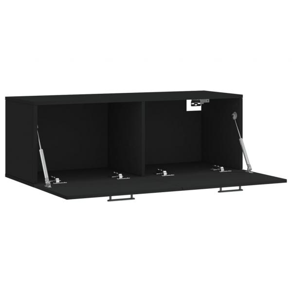 Wandschrank Schwarz 100x36,5x35 cm Holzwerkstoff