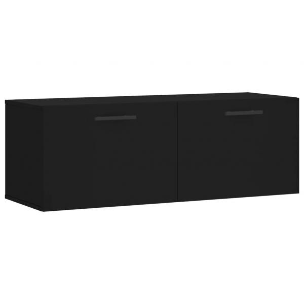 Wandschrank Schwarz 100x36,5x35 cm Holzwerkstoff