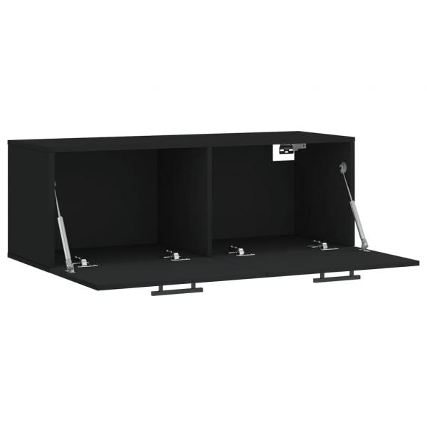 Wandschrank Schwarz 100x36,5x35 cm Holzwerkstoff