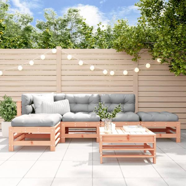 ARDEBO.de - 6-tlg. Garten-Lounge-Set mit Kissen Massivholz Douglasie