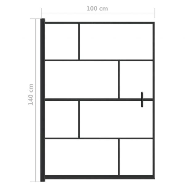 Duschkabine ESG 100x140 cm Schwarz