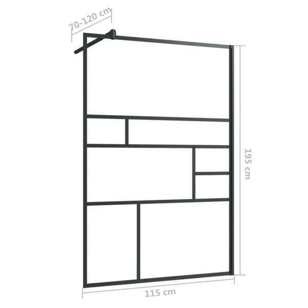 Duschwand für Begehbare Dusche mit Klarem ESG Glas 115x195 cm