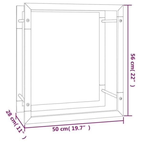 Brennholzregal Mattschwarz 50x28x56 cm Stahl